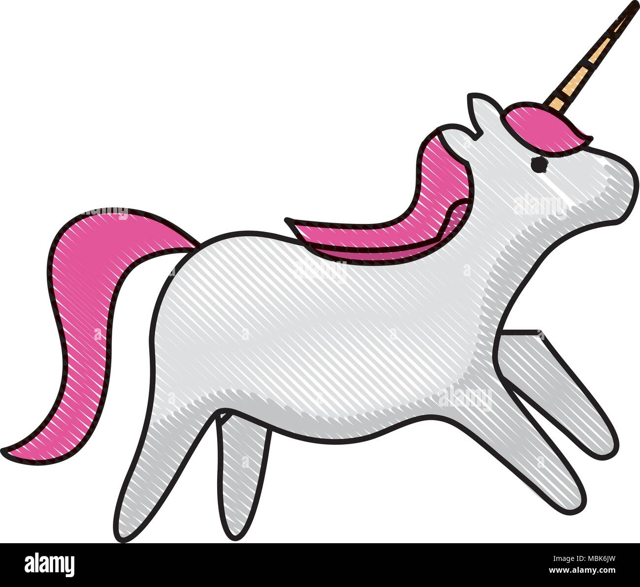 cute unicorn icon over white background, colorful design. vector