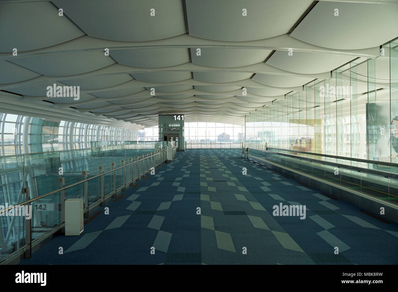 Empty airport terminal building: Haneda Airport International Terminal, Tokyo, Japan Stock Photo