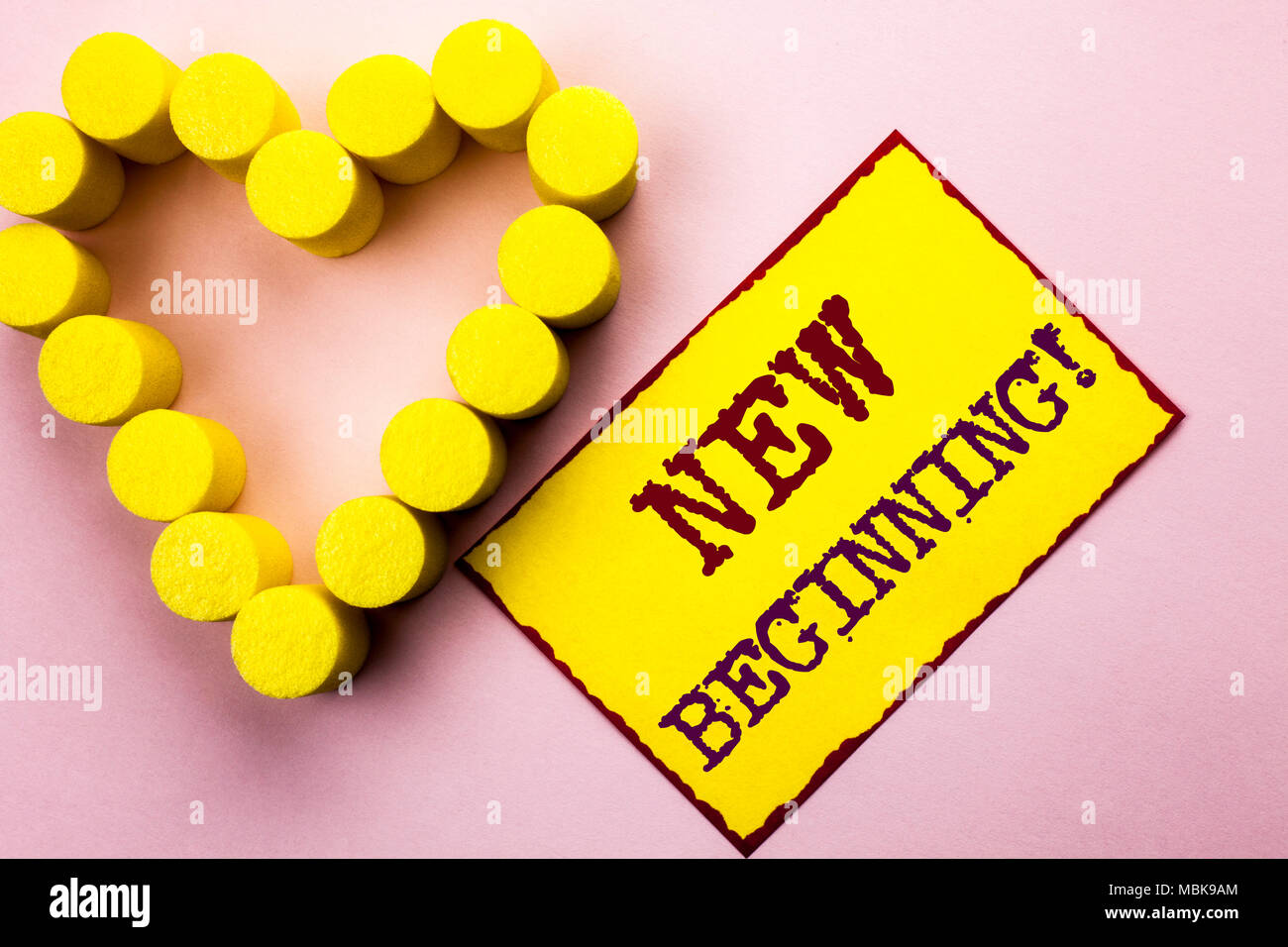 Handwriting Text Writing New Beginning Motivational Call Concept Meaning Fresh Start Changing Form Growth Life Written Yellow Sticky Note Paper Plain Stock Photo Alamy
