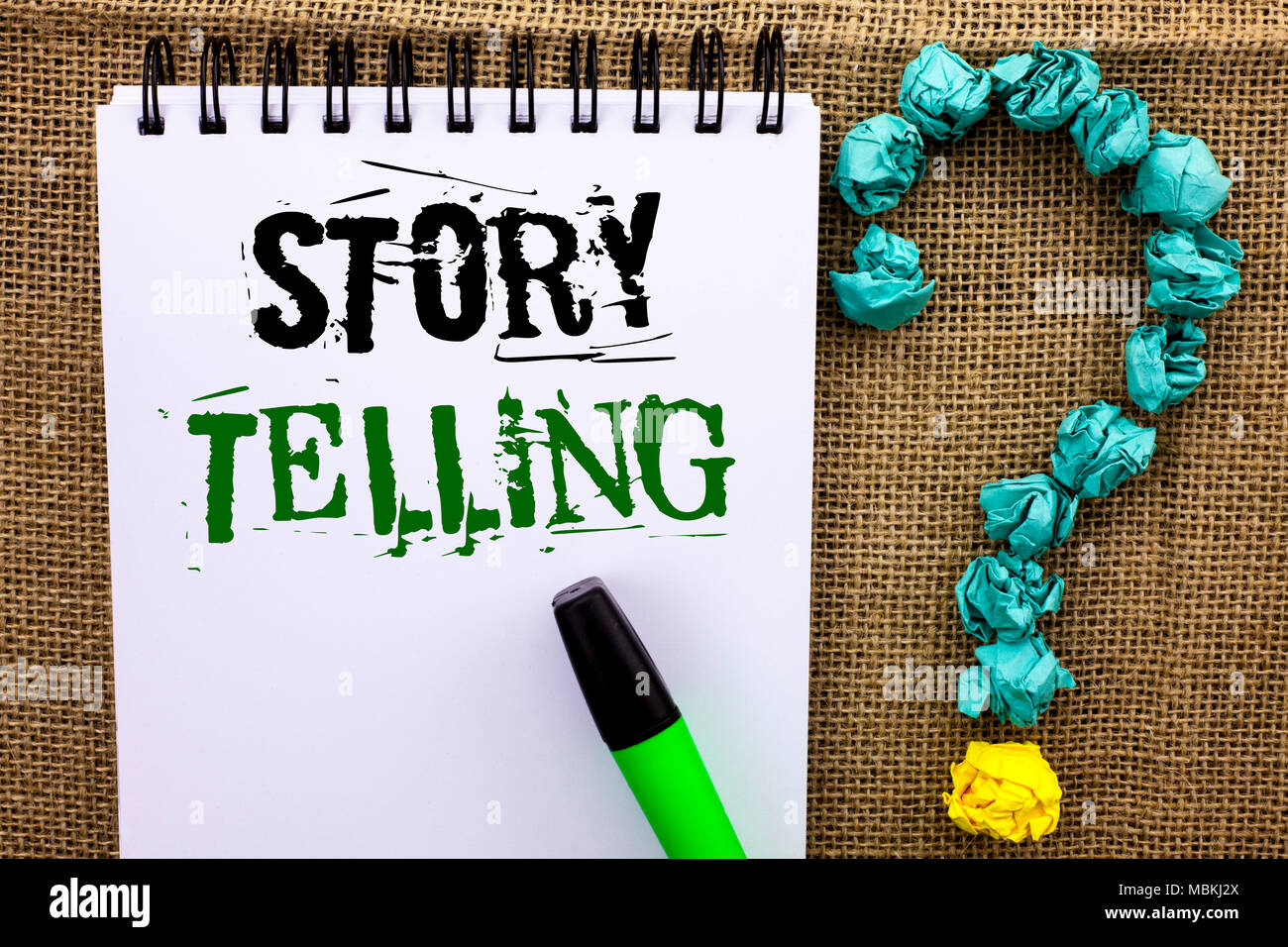 Writing note showing Story Telling. Business photo showcasing Tell or