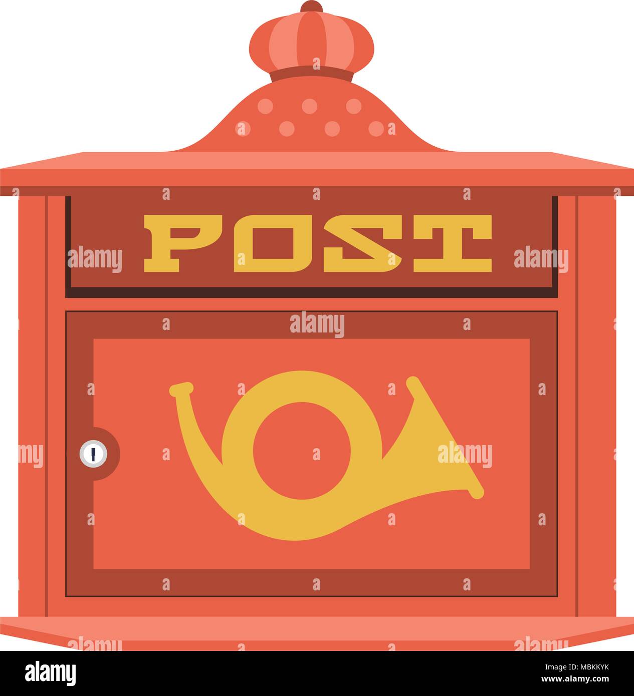 Vintage Red Post Box or Mailbox Icon Stock Vector