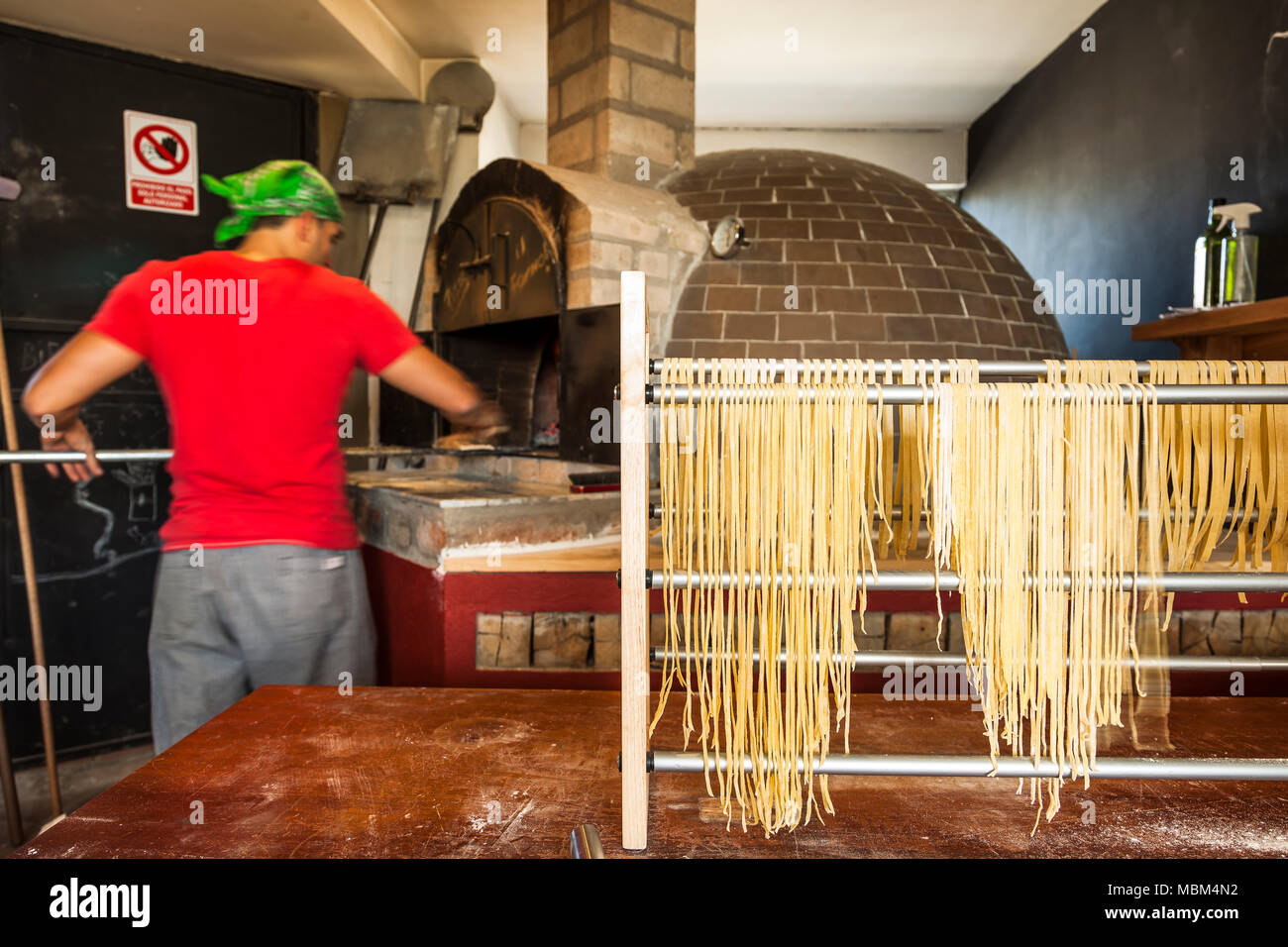 Homemade noodles drying on aluminum support Stock Photo Alamy