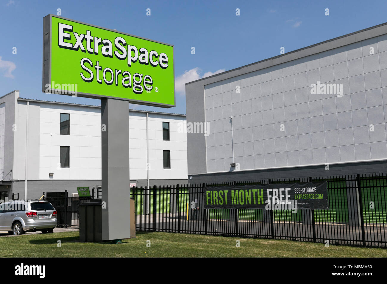 A logo sign outside of a Extra Space Storage location in Wheaton ...