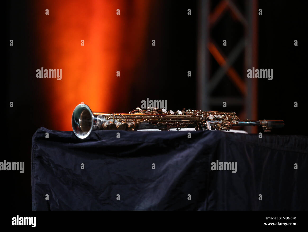 Saxophone soprano jazz music instrument Stock Photo Alamy