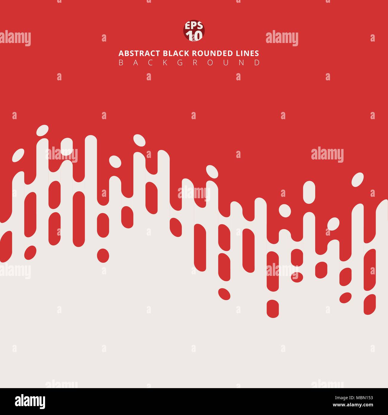 Abstract red Rounded wave Lines Halftone Transition. Vector Background Illustration Stock Vector