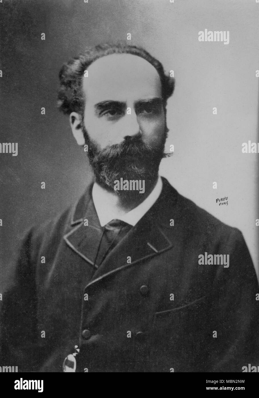 Portrait of the physicist Gabriel Lippmann ( 1845 - 1921 )  -  photography by    Eugene Pirou ( 1841 - 1909 ) Stock Photo