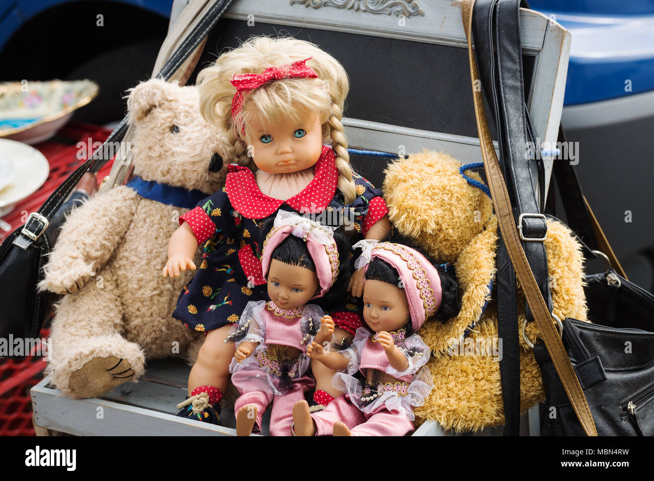 Dolls Teddy Bear Flea Market Stock Photos - Free & Royalty-Free