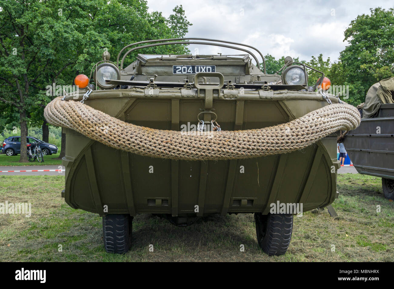 Military amphibious vehicle at Moselle river, Neumagen-Dhron, Rhineland-Palatinate, Germany Stock Photo