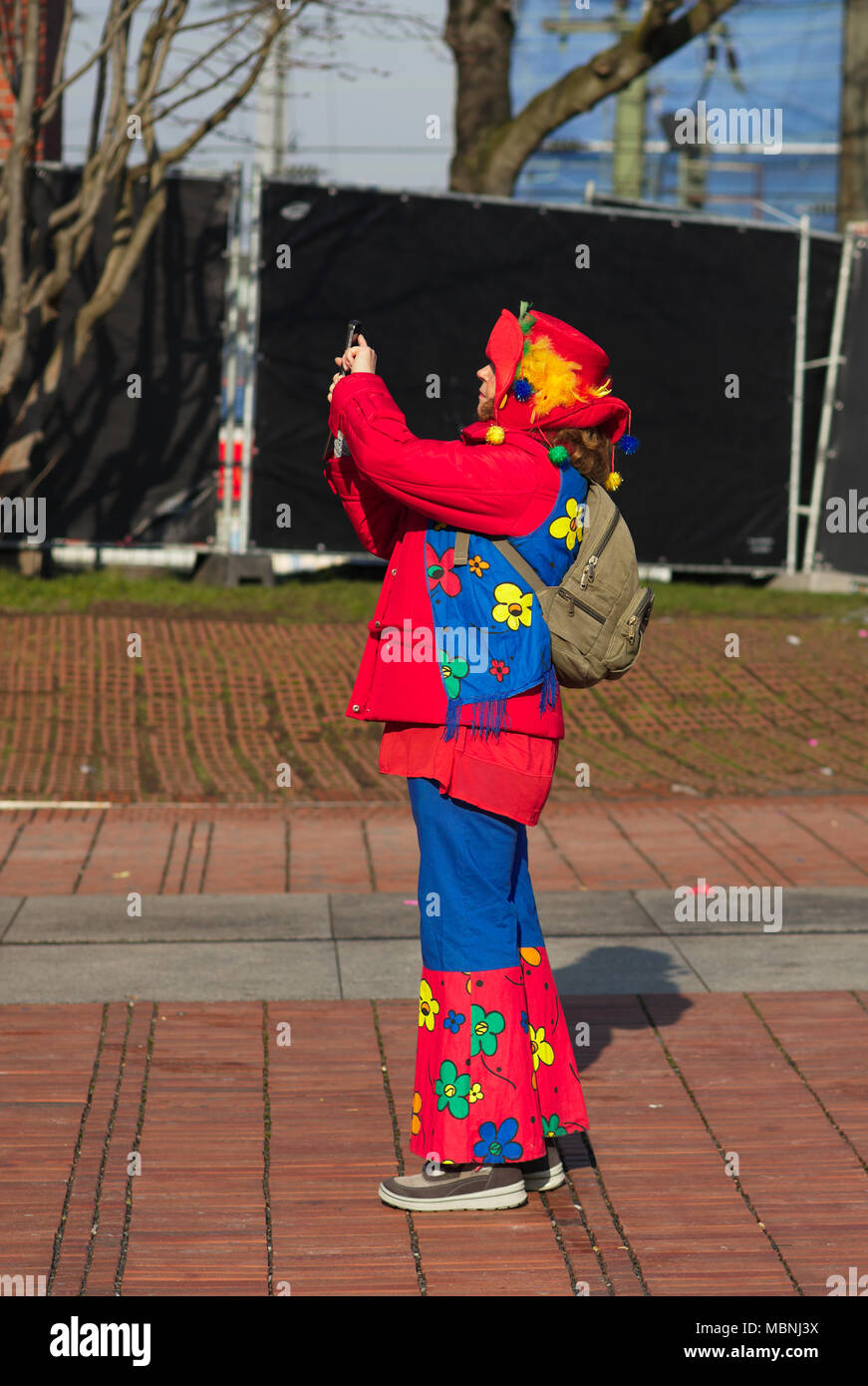 People dressed up in carnival costumes Stock Photo