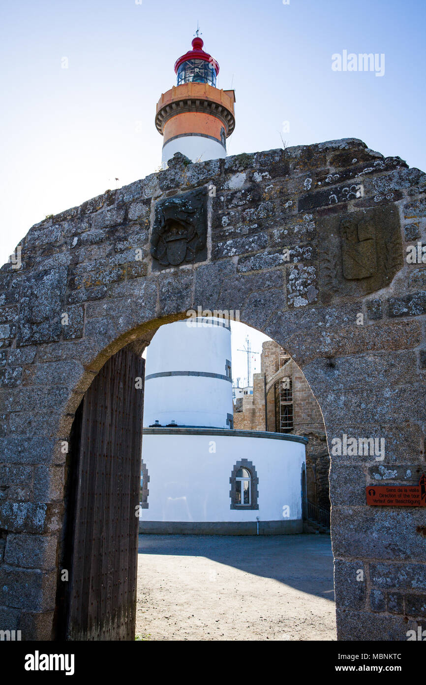 View of Lighthouse of Saint Mathieu in Brittany in France in Brittany ...