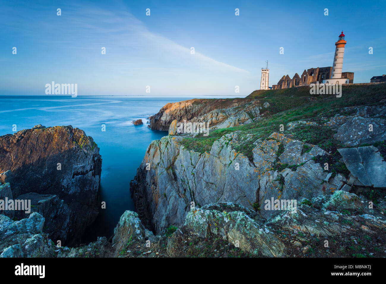 View of Lighthouse of Saint Mathieu in Brittany in France in Brittany ...