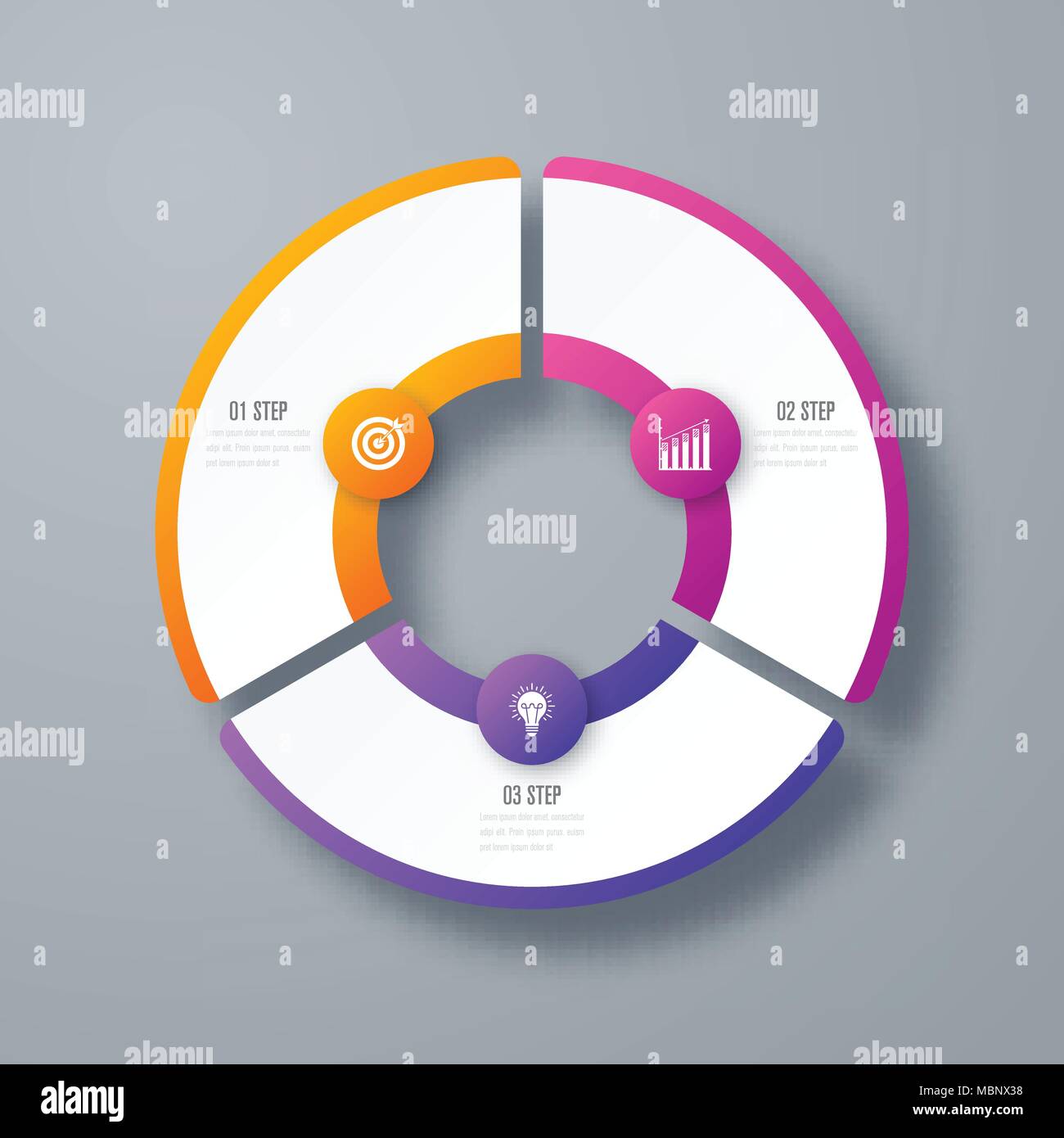 Infographics template 3 options with circle Stock Vector Image & Art ...