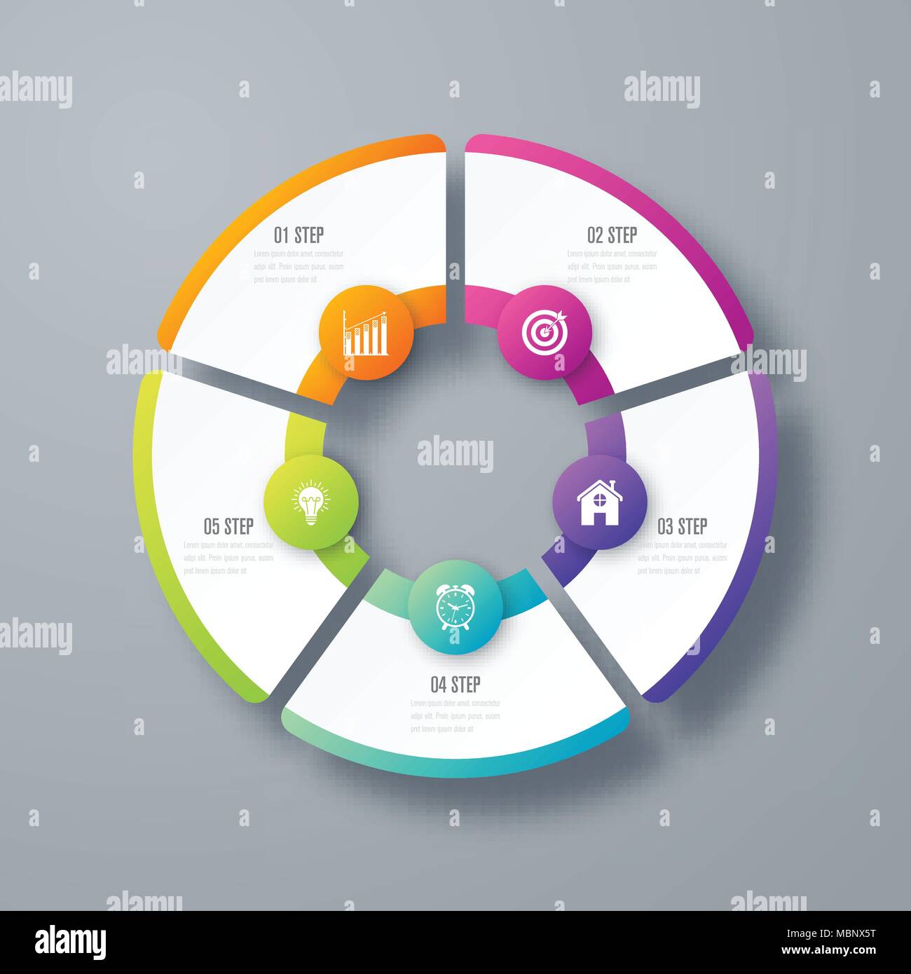Infographics template 5 options with circle Stock Vector Image & Art ...