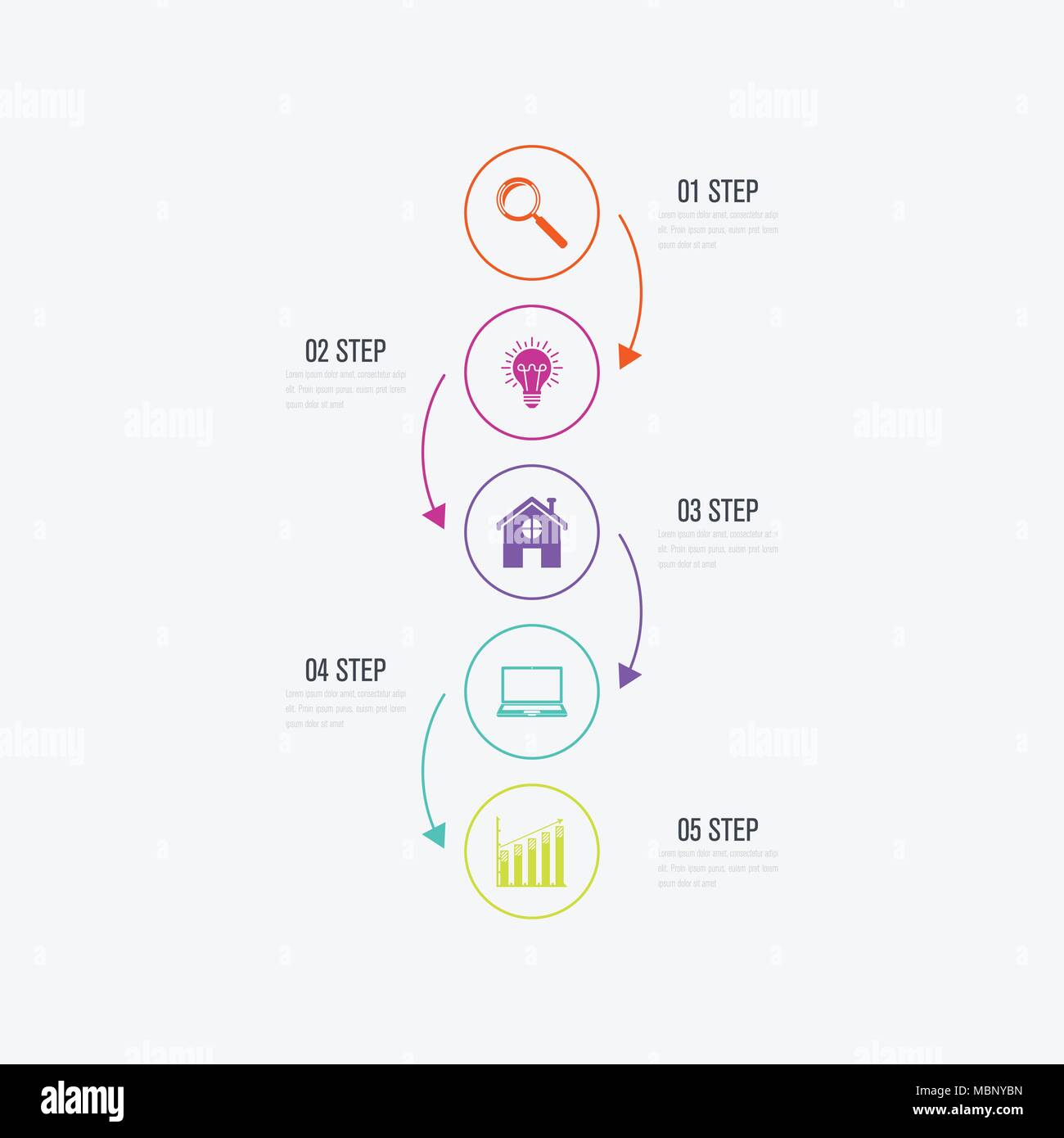 Infographics template 5 options with circle Stock Vector Image & Art ...