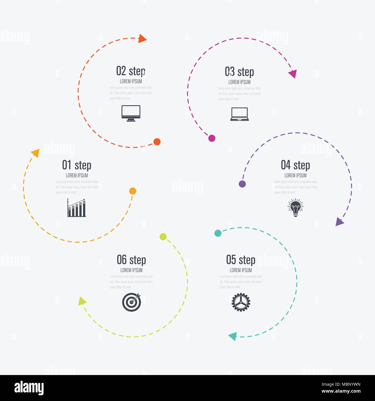 Infographics template 6 options with circle Stock Vector Image & Art ...