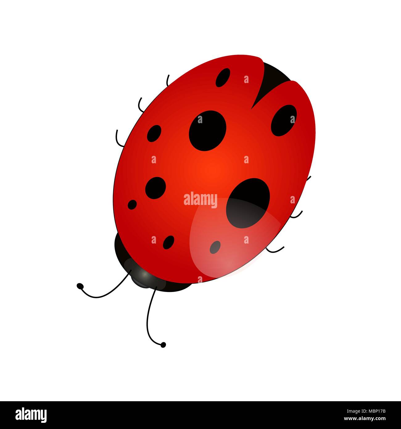 Black spotted red ladybug Stock Vector Images - Alamy