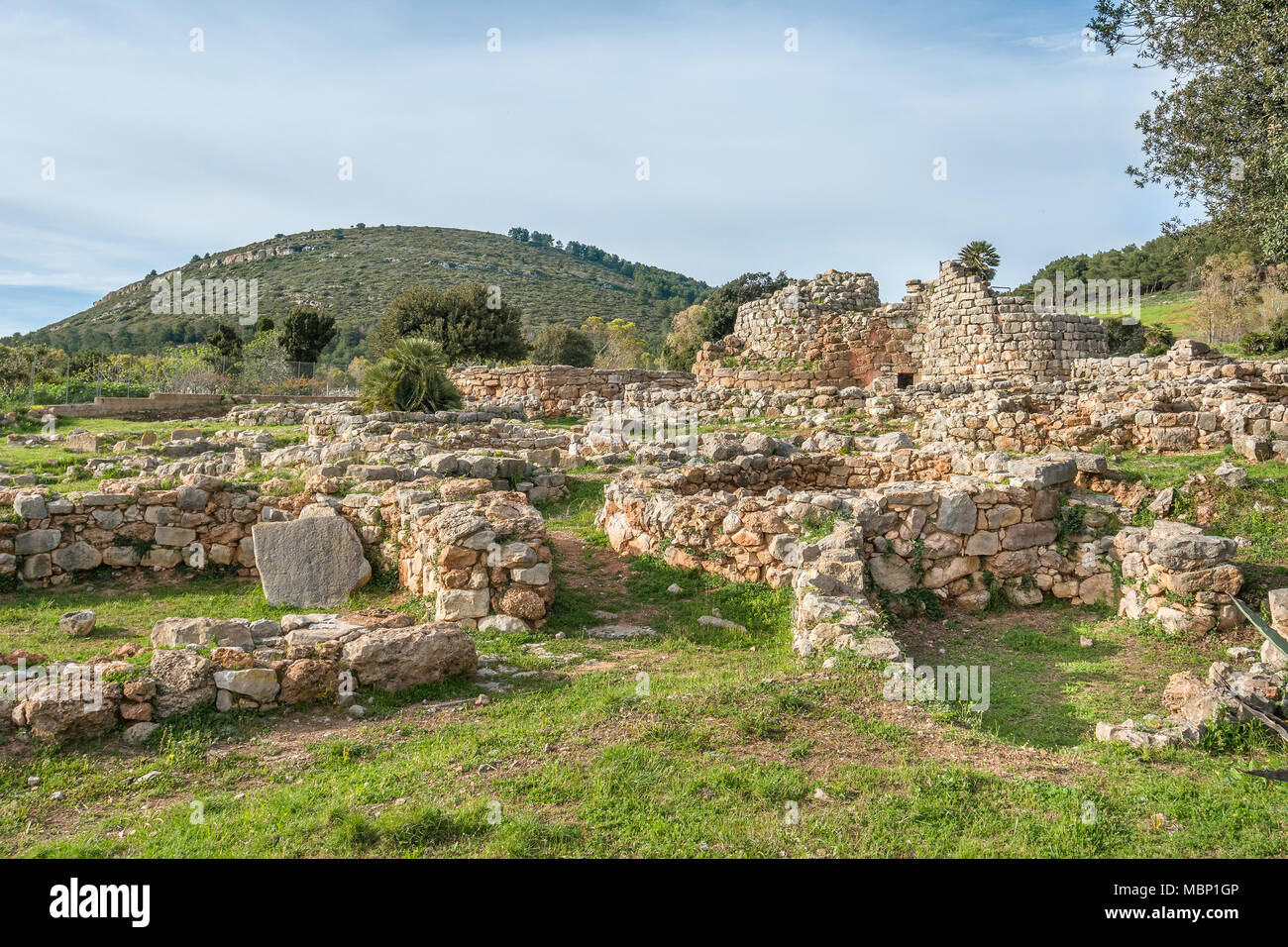 A view of nuragic village of Palmavera in north-west Sardinia Stock Photo