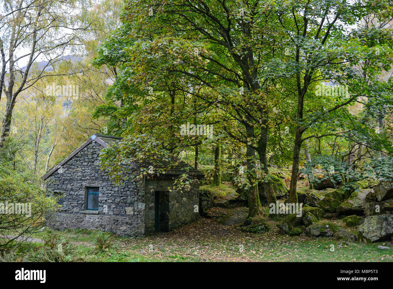 Old Stone Cottage Near The Bowder Stone In Borrowdale In The Lake
