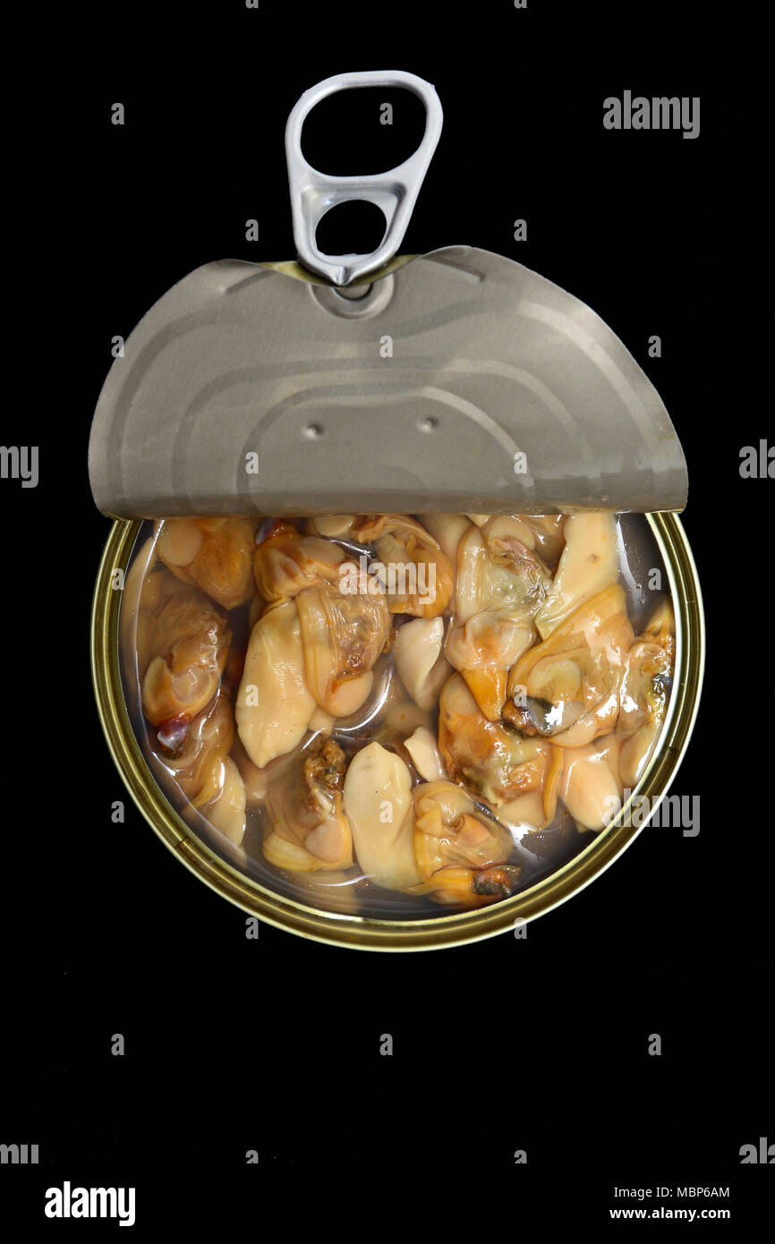 can of clams isolated Stock Photo Alamy