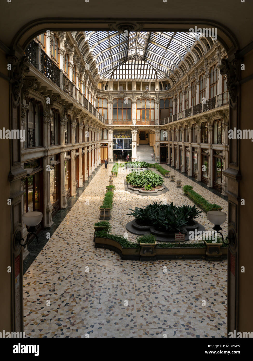 The Subalpine Gallery is one of the oldest commercial malls of the city of Turin. Stock Photo