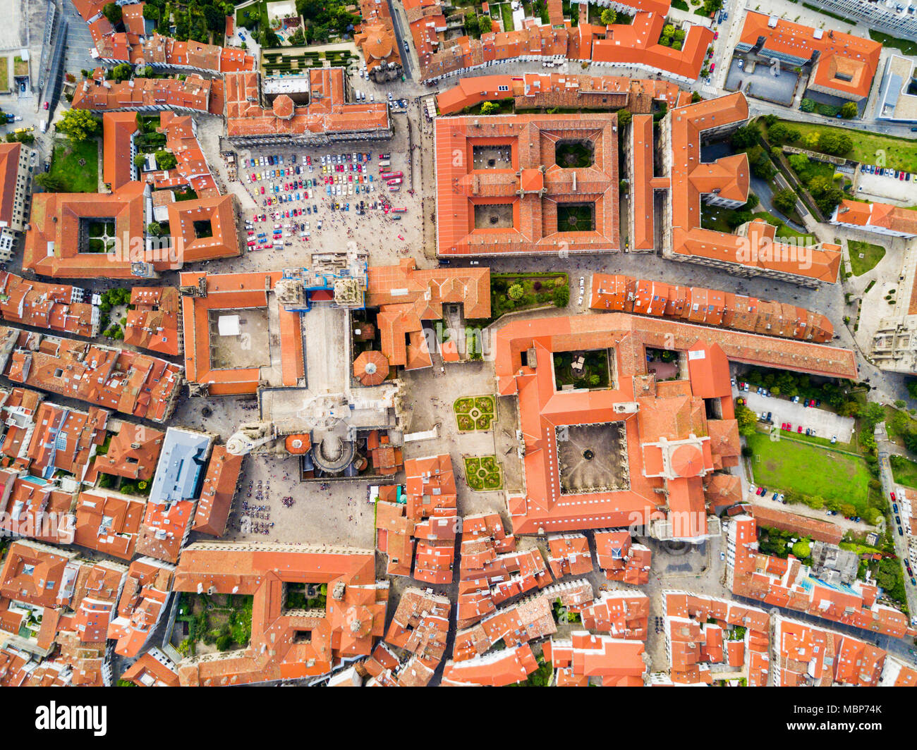 The Cathedral Of Santiago De Compostela Aerial Panoramic View In Galicia Spain Stock Photo Alamy