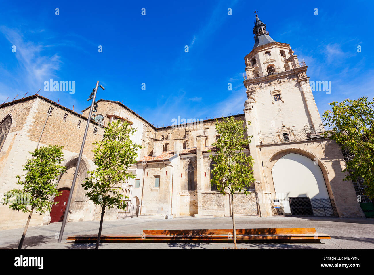 Cathedral of Santa Maria de Vitoria is a gothic style roman catholic cathedral located in Vitoria-Gasteiz, Basque country, Spain Stock Photo
