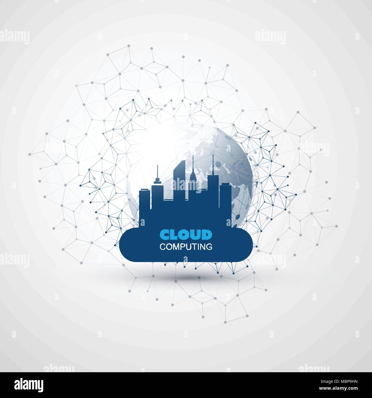 Cloud Computing And Smart City Design Concept Global Digital Network