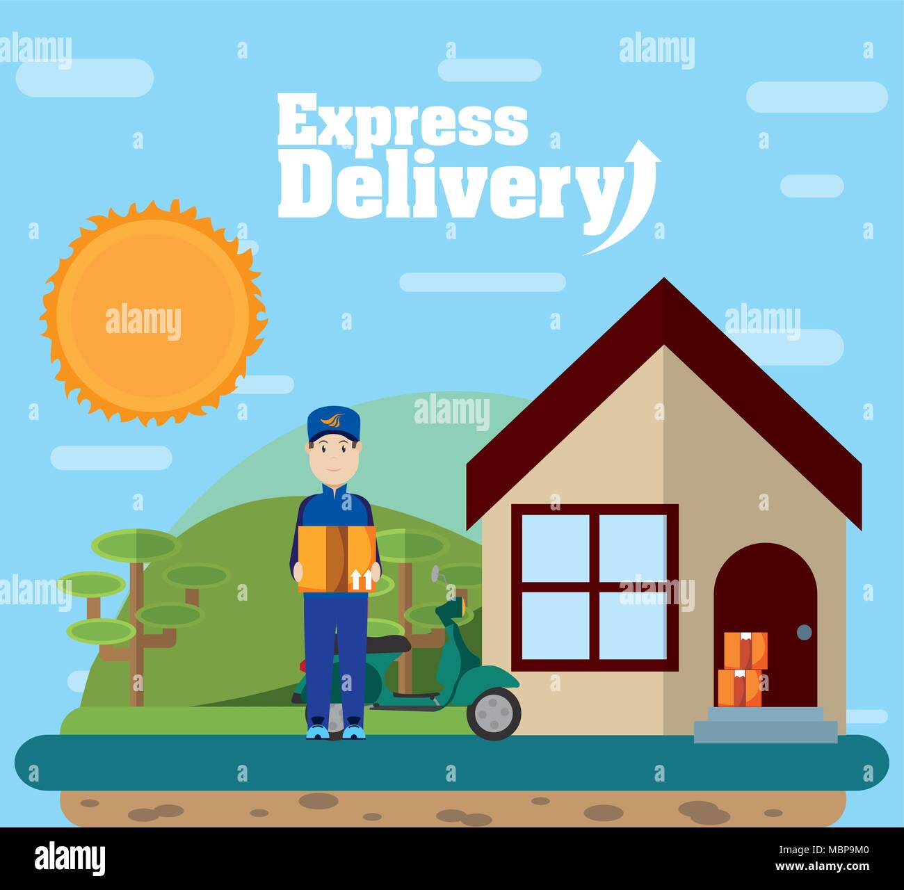 express-delivery-service-stock-vector-image-art-alamy