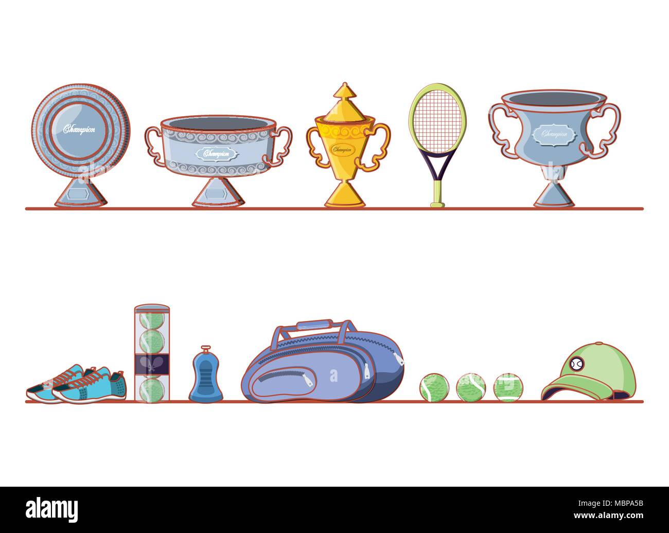tennis sport equipment set icons vector illustration design Stock ...