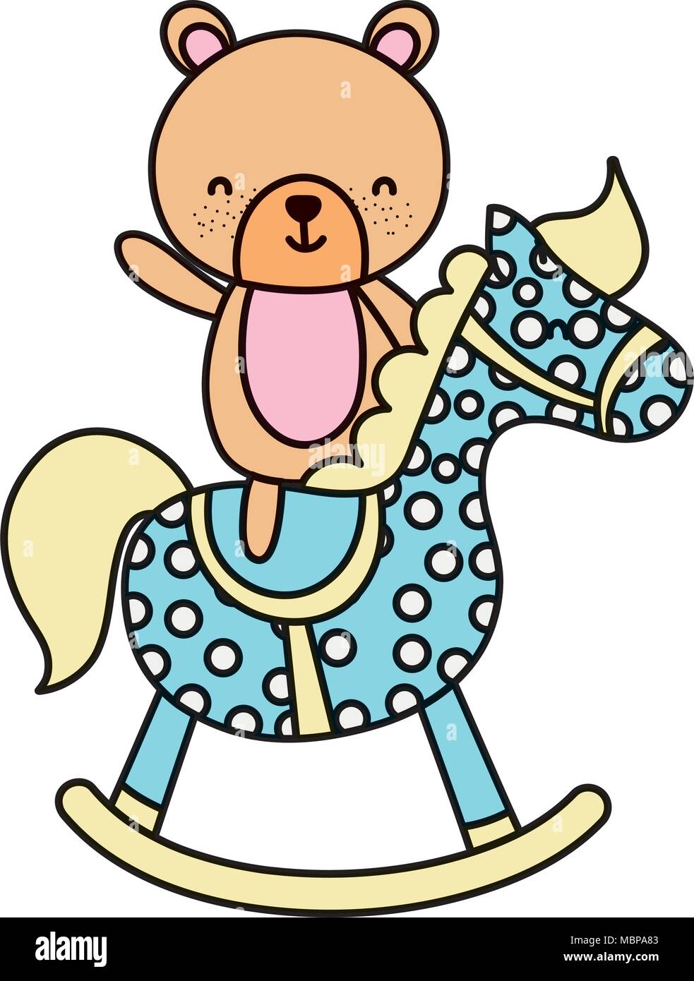 color bear teddy ride rocking horse Stock Vector Image & Art - Alamy
