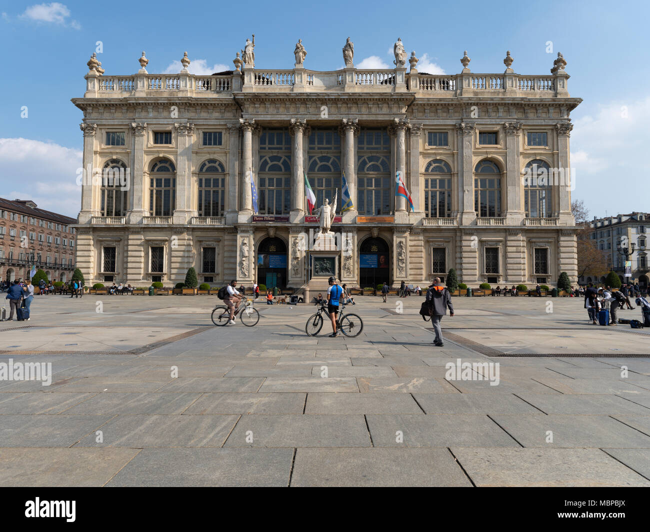A historic palace which was the first Senate of the Italian Kingdom. It houses the Turin City Museum of Ancient Art. Stock Photo