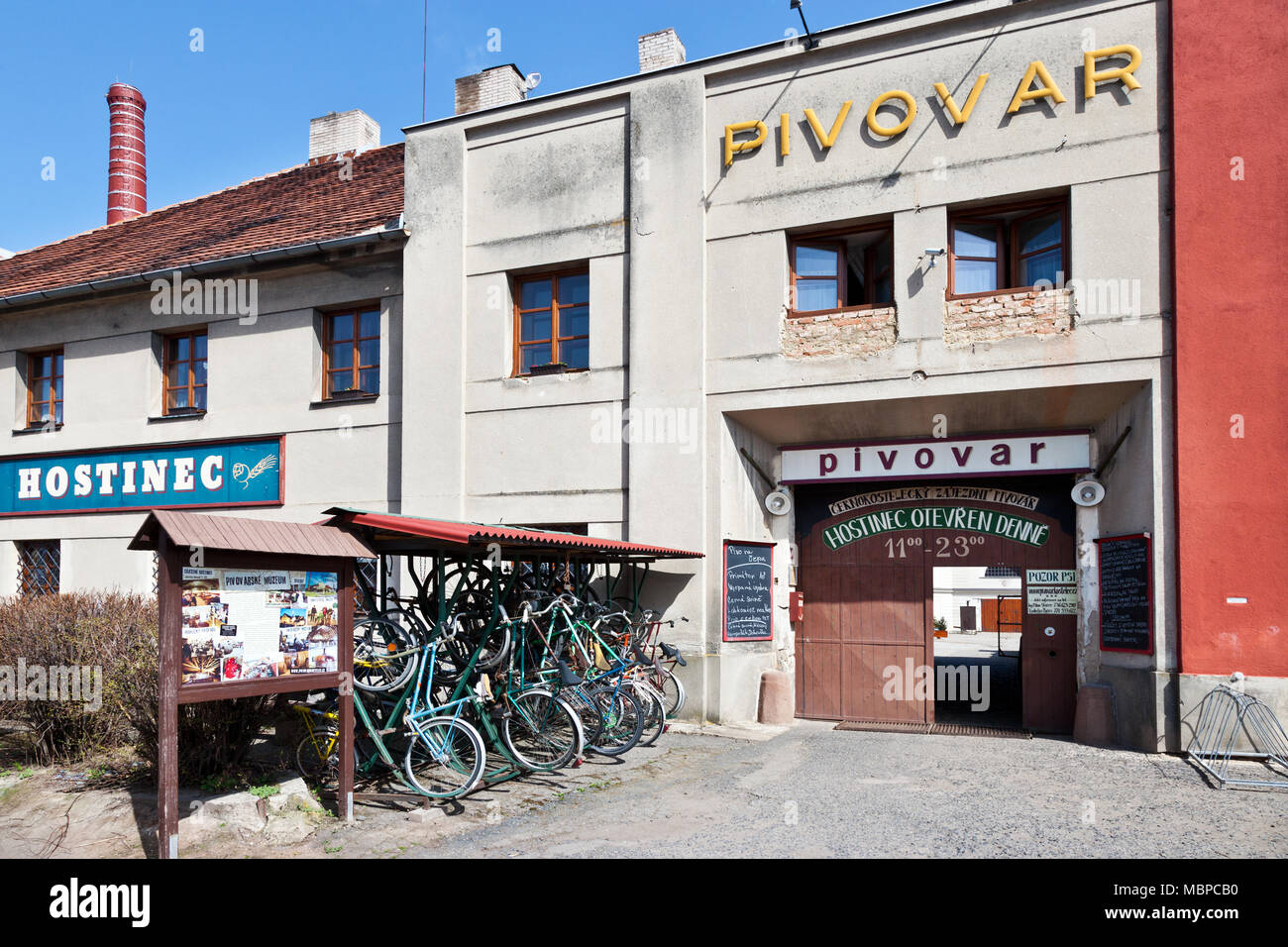 Pivovar a Pivovarské muzeum, Kostelec nad Černými lesy, Středočeský kraj, Česká republika / Brewery and Brewery museum in Kostelec nad Cernymi lesy, C Stock Photo