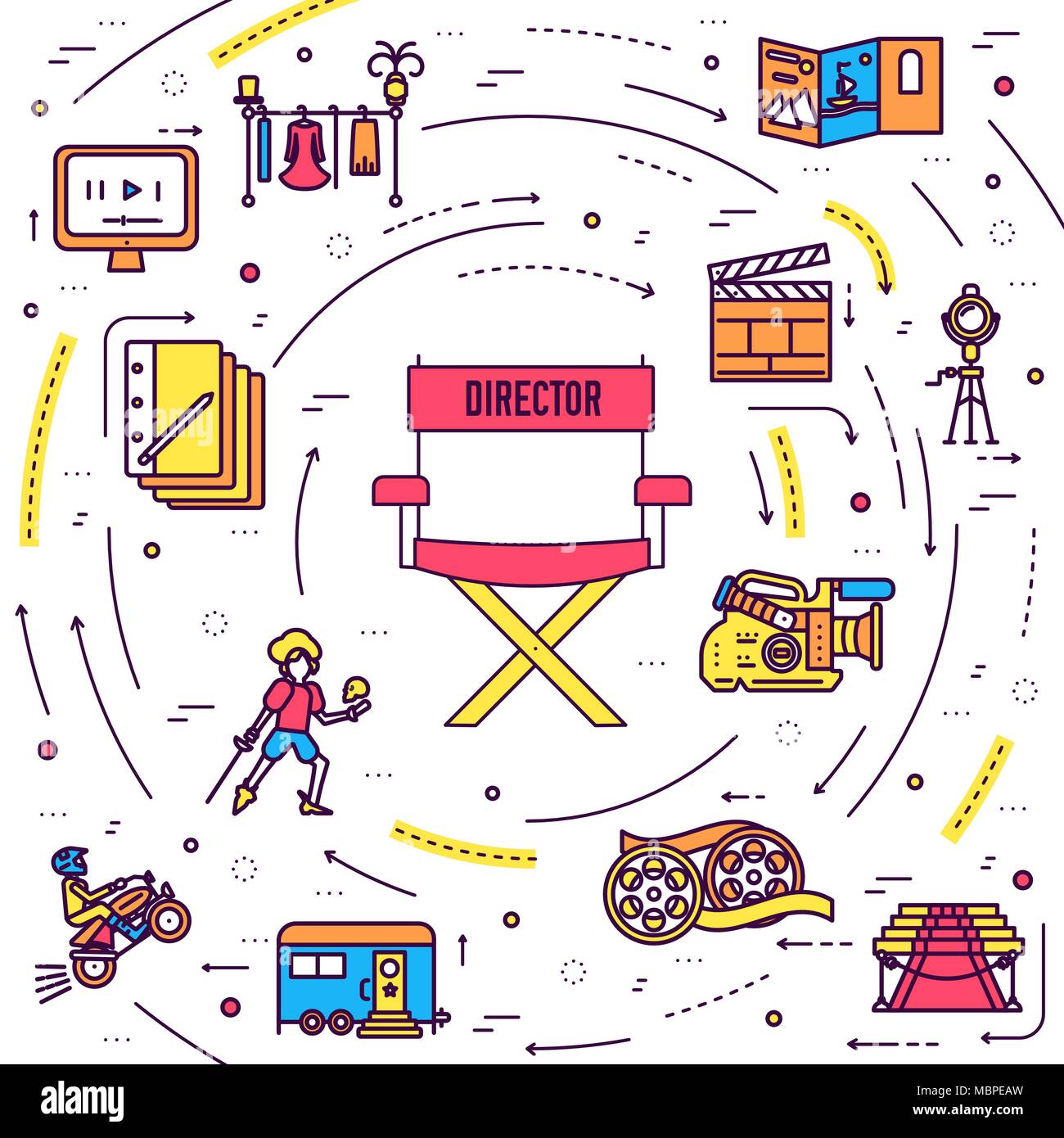 Film scenario icon outline Stock Vector Images - Alamy