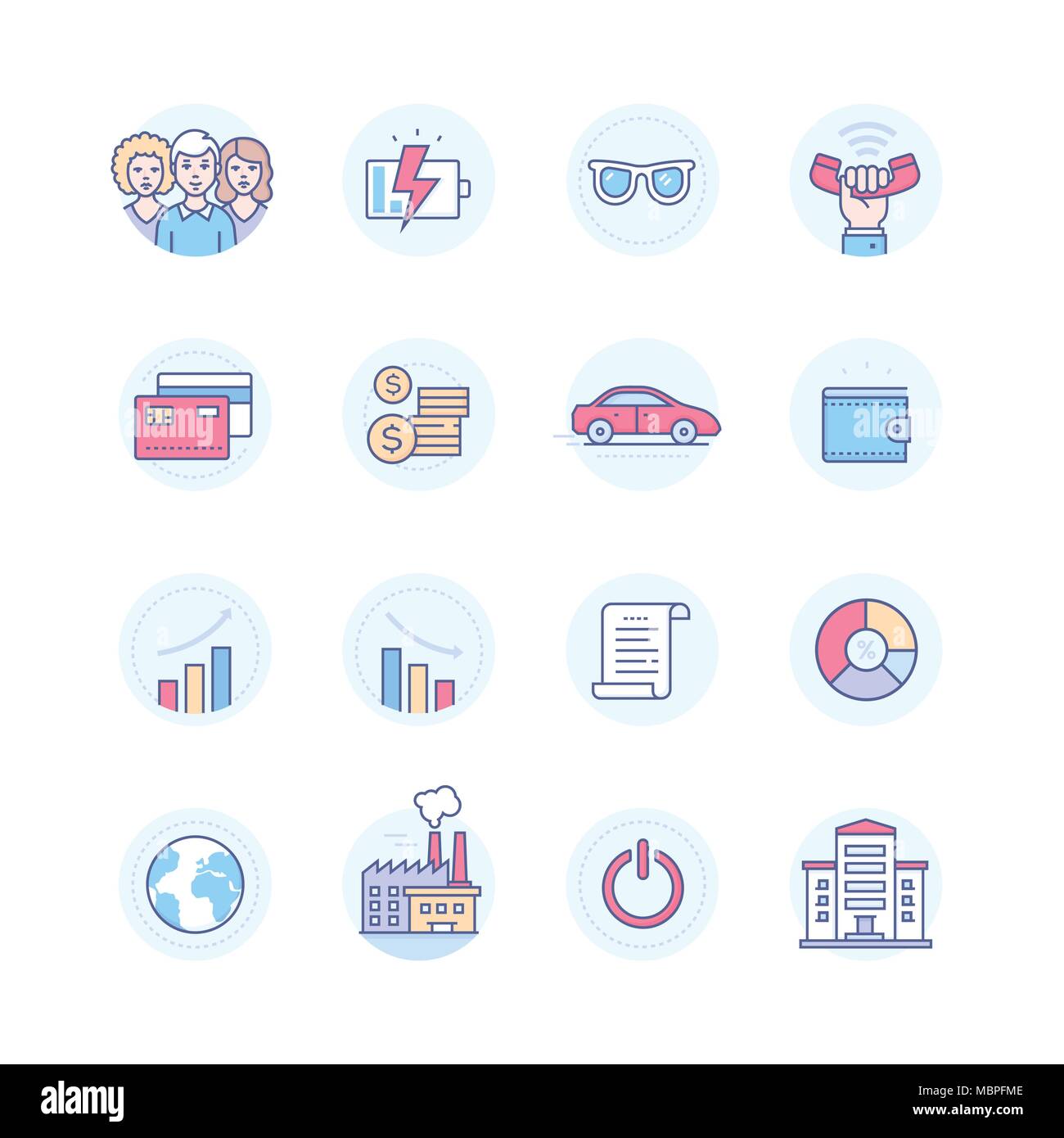 Business concepts - modern line design style icons set Stock Vector ...