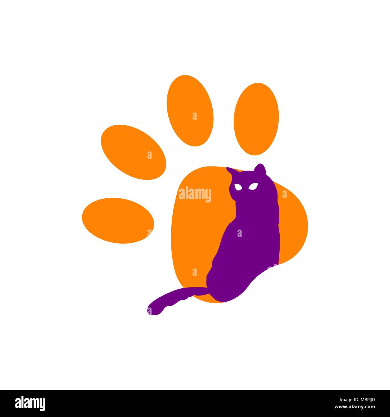 Cat icon isolated on white background Stock Vector