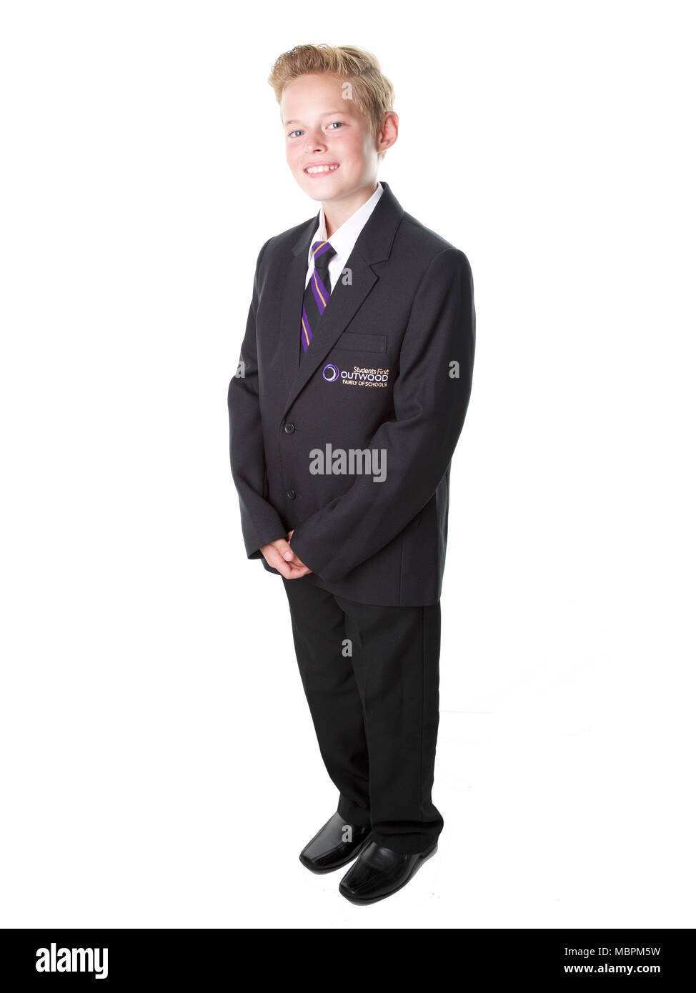 Boy in school uniform Stock Photo