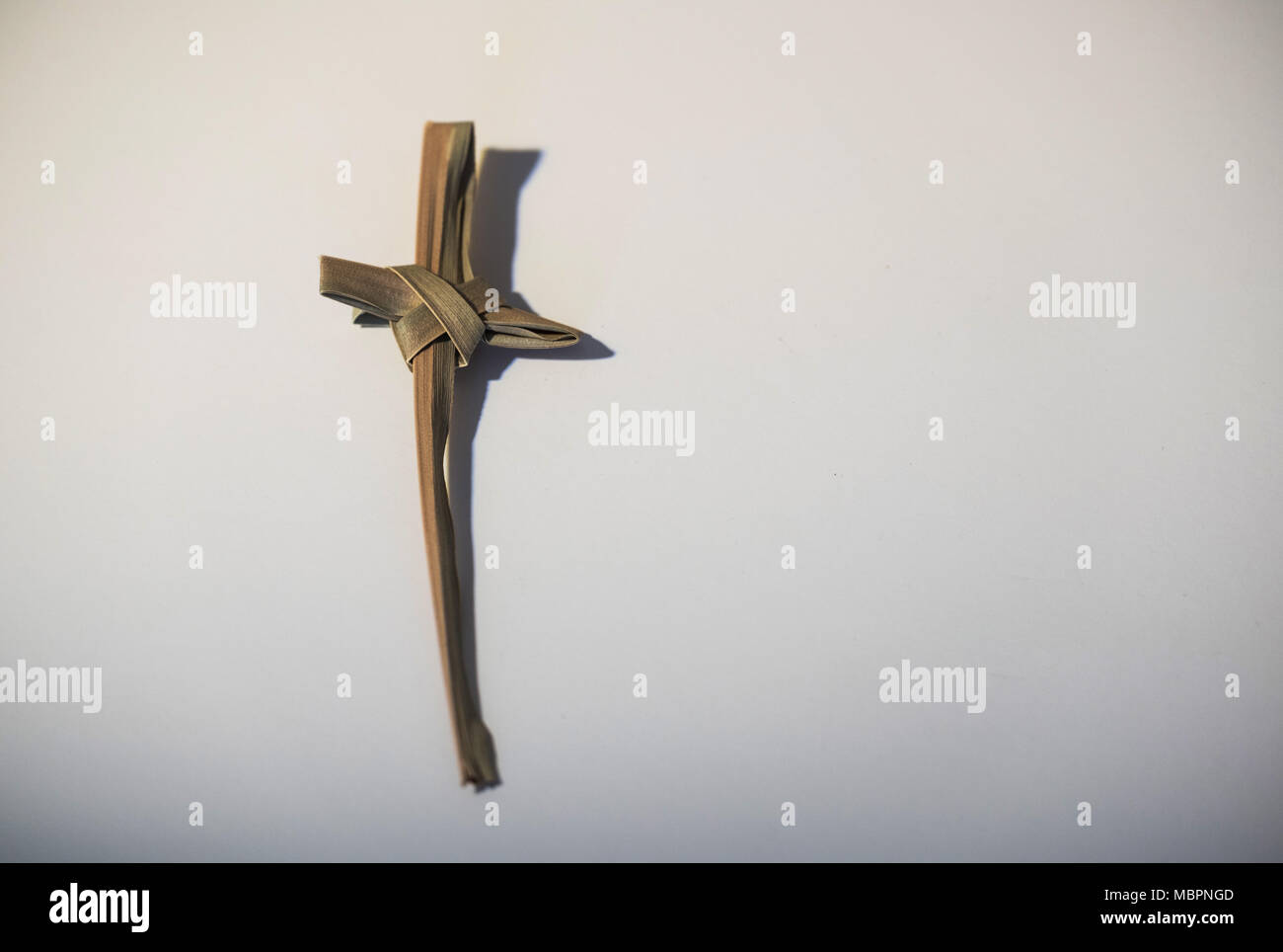 The cross made out of the Palm Sunday leaf symbolises the crucifixion
