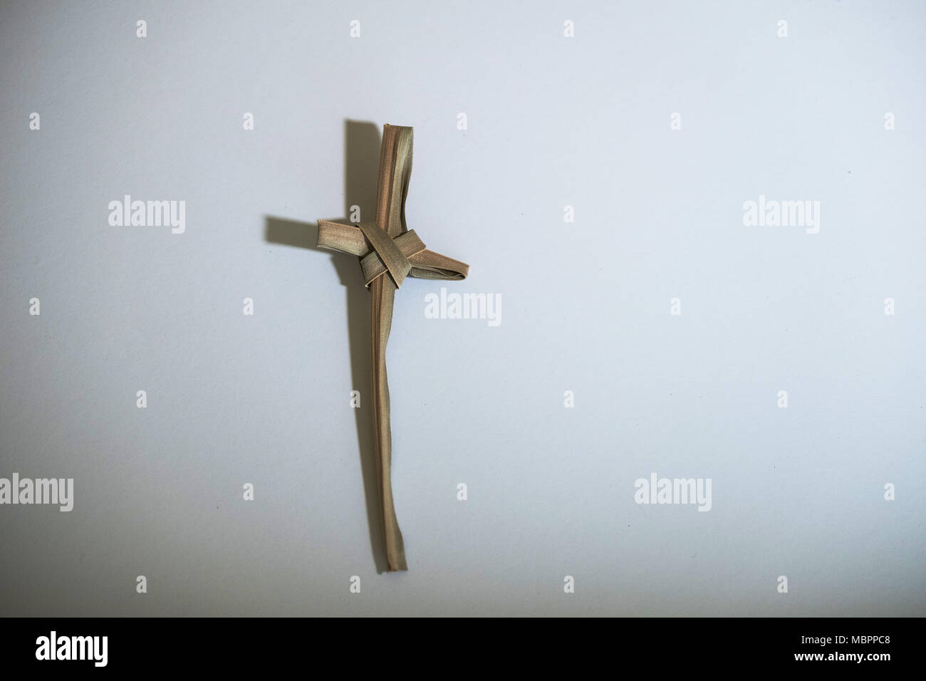 The cross made out of the Palm Sunday leaf symbolises the crucifixion