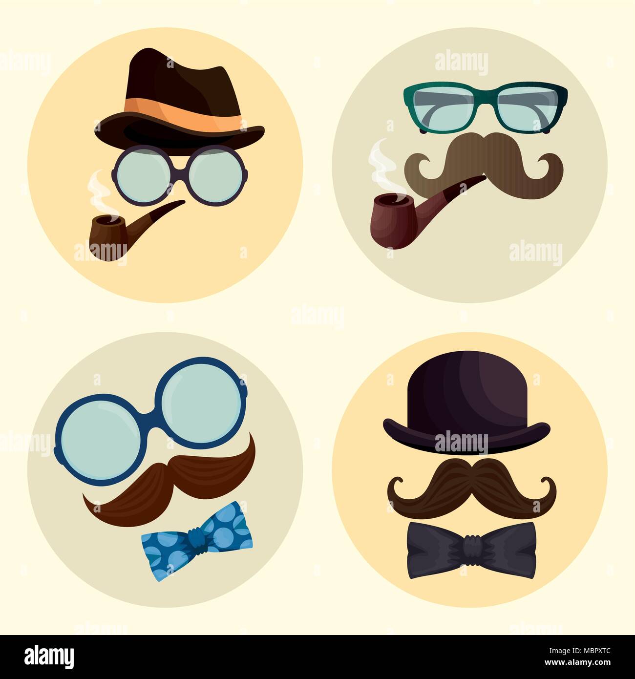 happy fathers day set accessories icons Stock Vector Image & Art - Alamy