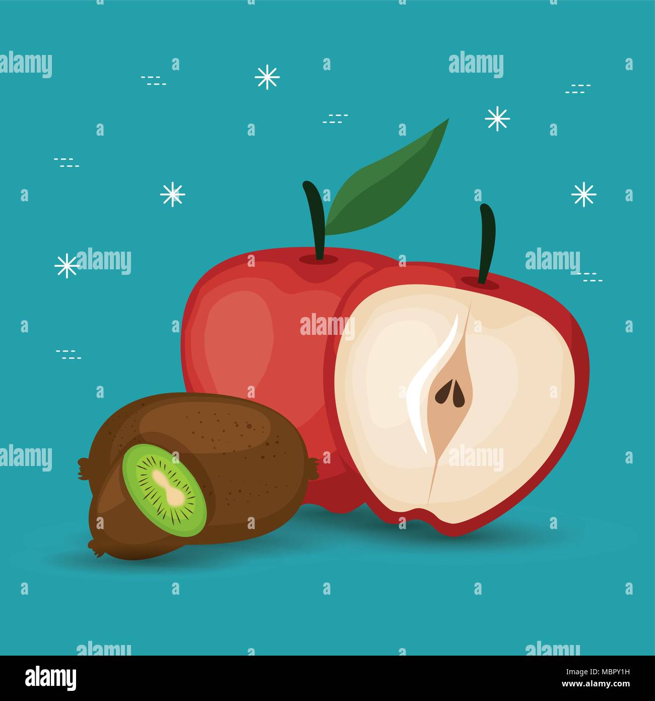 delicious fruits healthy food Stock Vector Image & Art - Alamy