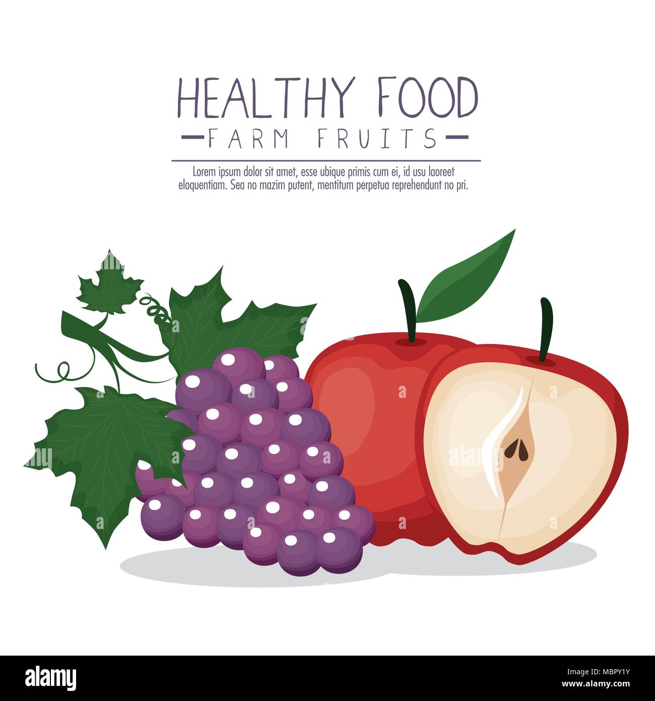 delicious fruits healthy food Stock Vector Image & Art - Alamy