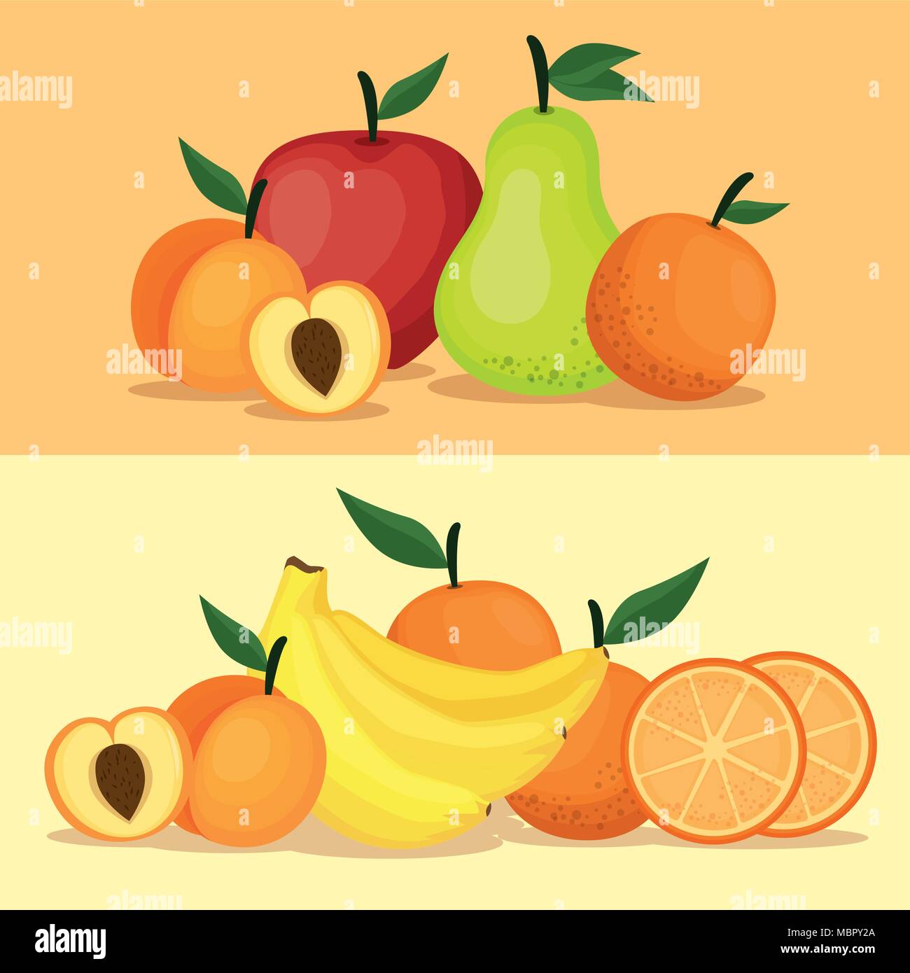 delicious fruits healthy food Stock Vector Image & Art - Alamy