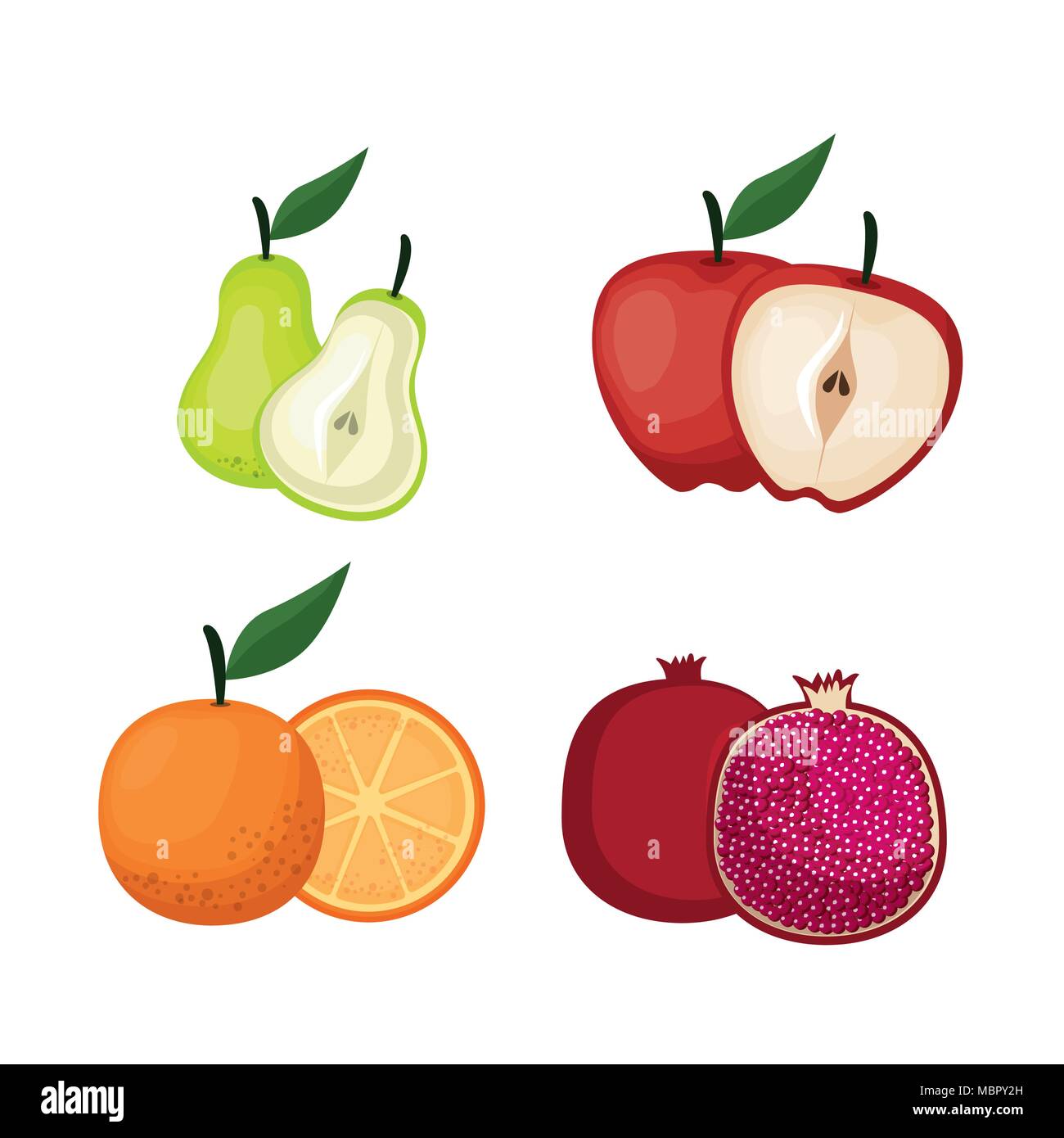 delicious fruits healthy food Stock Vector Image & Art - Alamy
