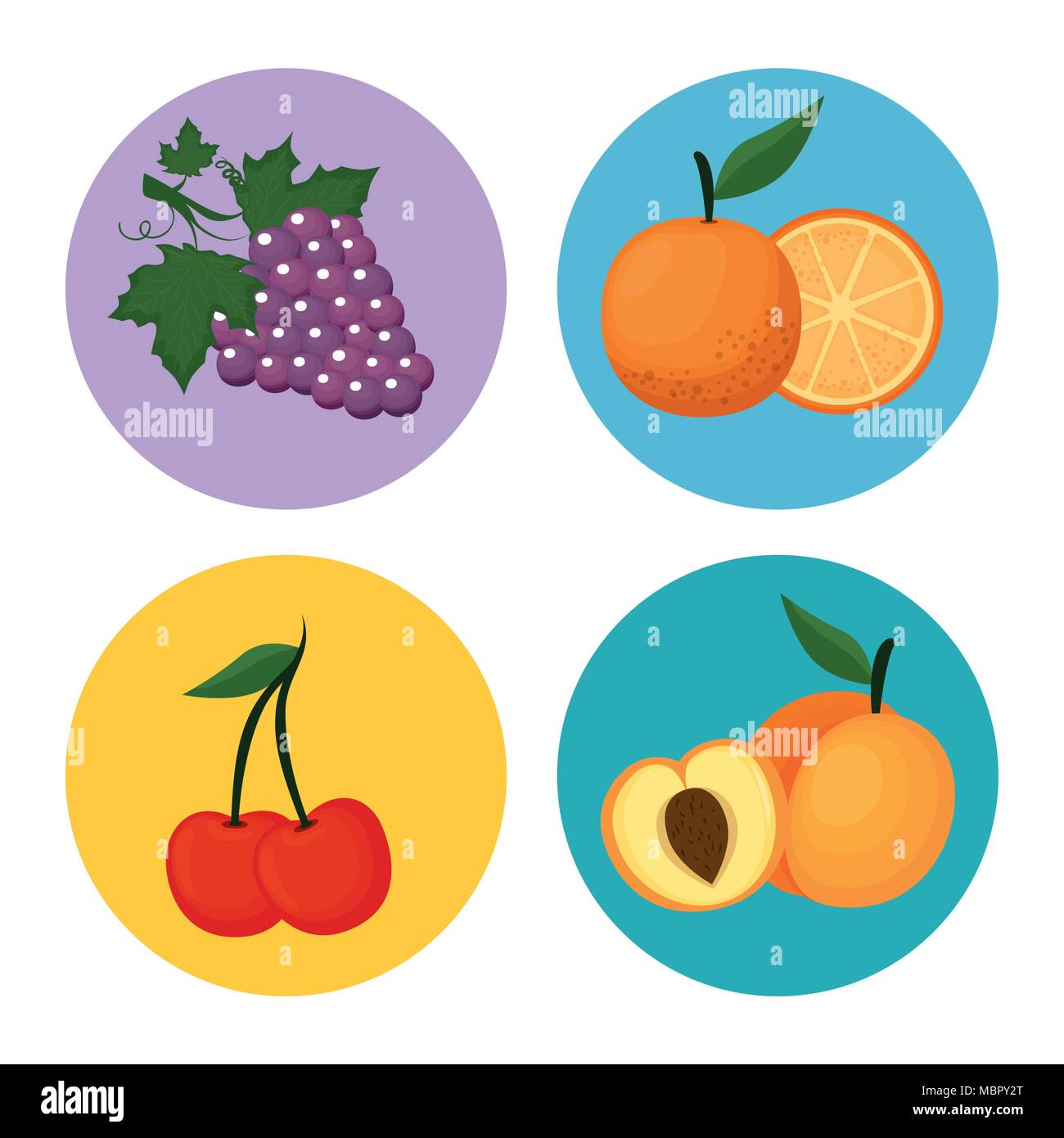 delicious fruits healthy food Stock Vector Image & Art - Alamy