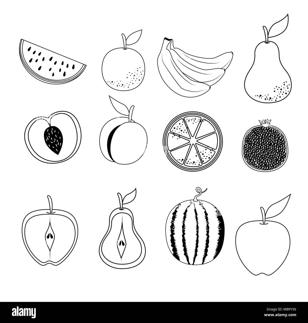 delicious fruits healthy food Stock Vector Image & Art - Alamy