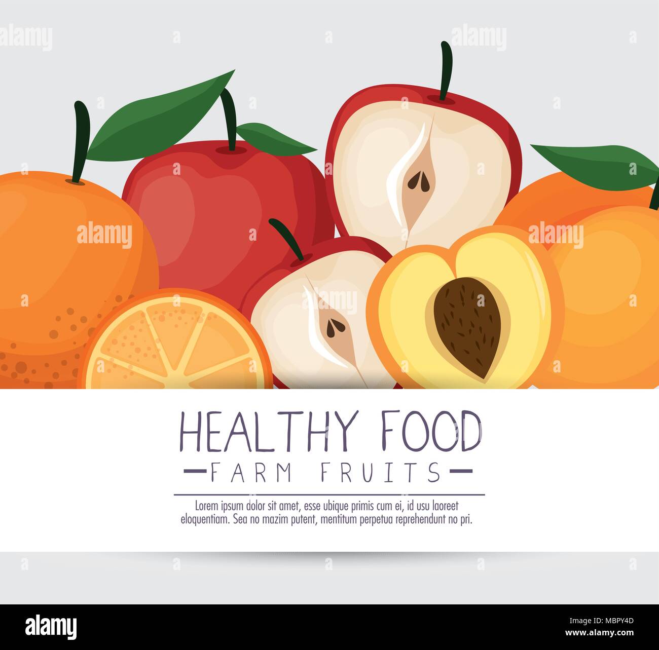 delicious fruits healthy food Stock Vector Image & Art - Alamy