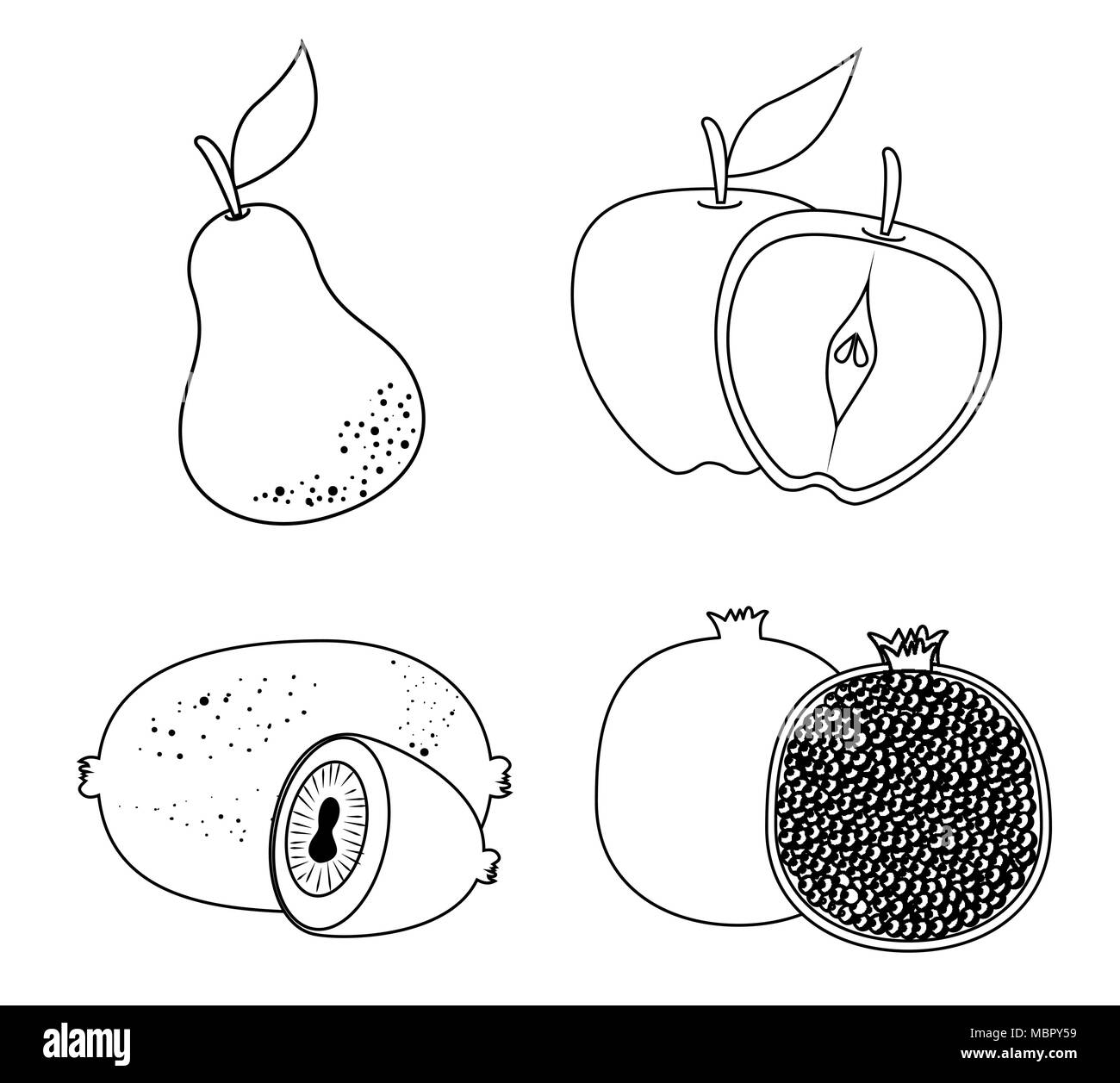 delicious fruits healthy food Stock Vector Image & Art - Alamy