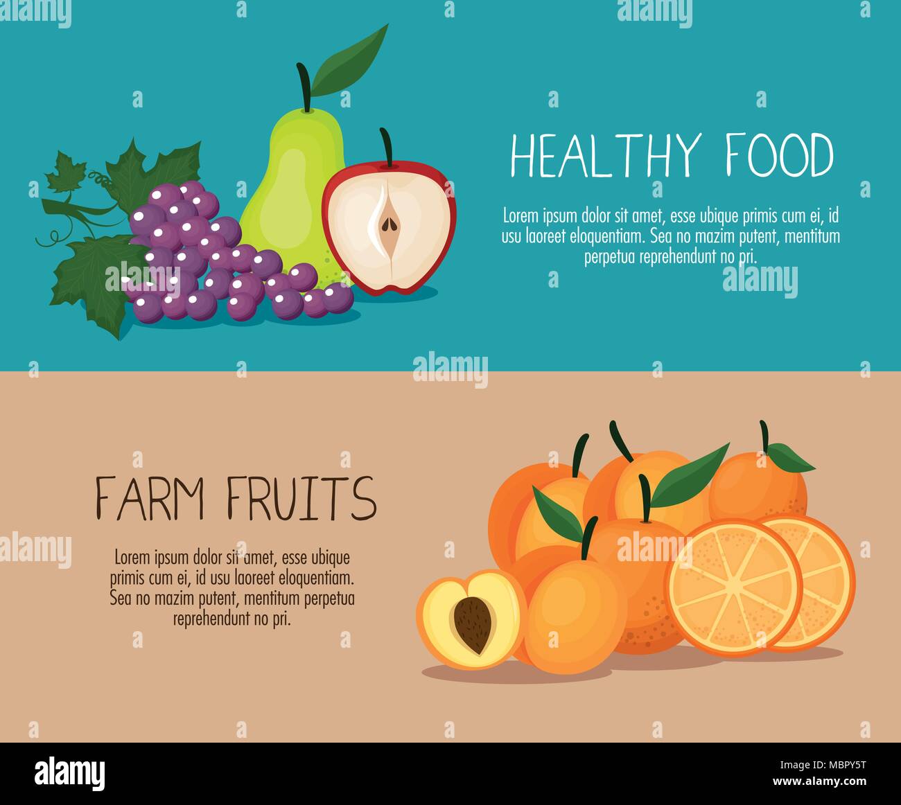 delicious fruits healthy food Stock Vector Image & Art - Alamy