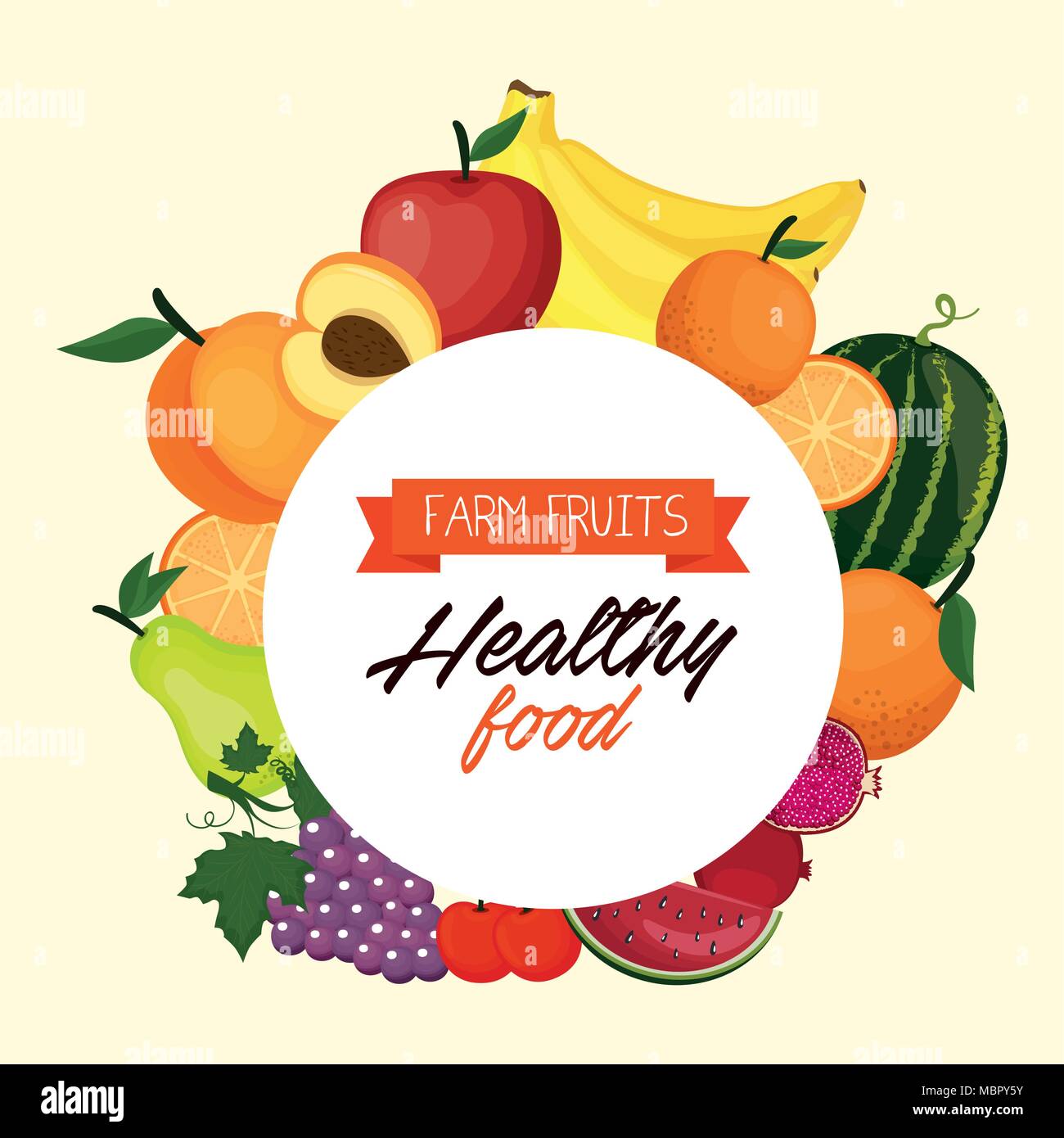 delicious fruits healthy food Stock Vector Image & Art - Alamy
