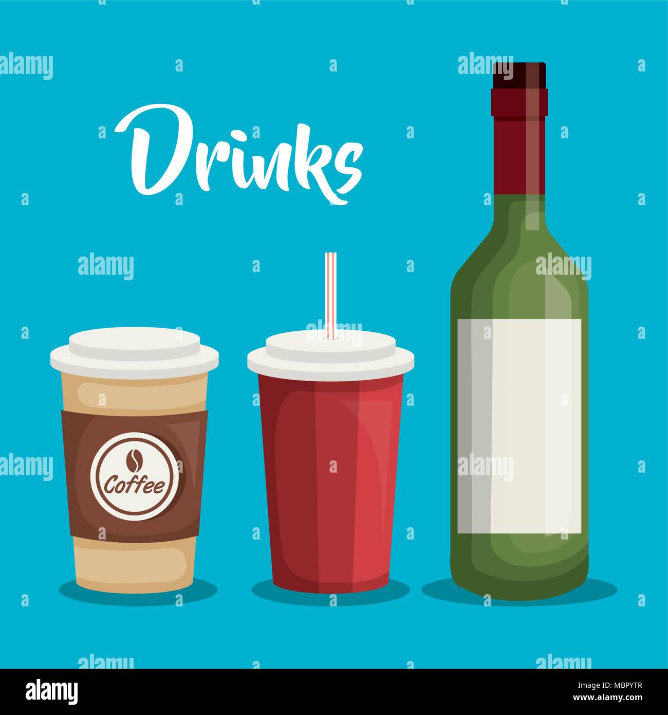 drinks beverage set icons Stock Vector Image & Art - Alamy